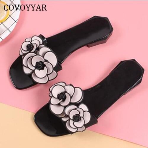 COVOYYAR Floral Womens Slippers Flat Summer Women Shoes Slides 2021 Fashion Summer Beach Casual Shoes Slides Flip Flops WSL215