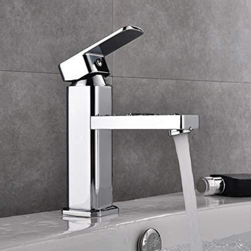 QUEEXU Basin mixer Commercial Modern Bathroom Faucets Single Handle Chrome, Single Hole Washbasin Faucet Simple Installation