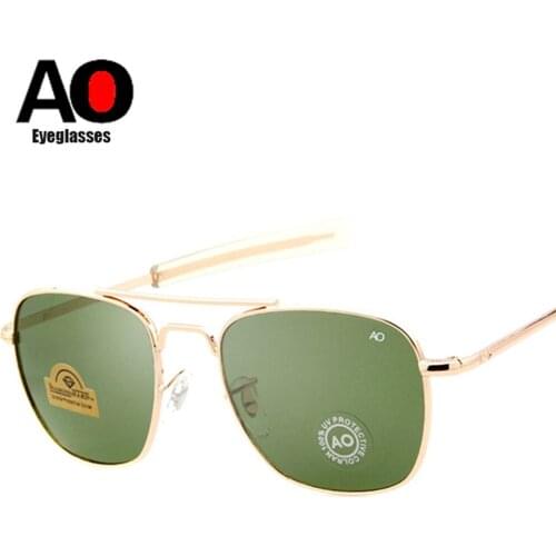 Unisex sunglasses men rectangle American Army Military Optical AO sunglasses pilot driving glass lunette de soleil homme