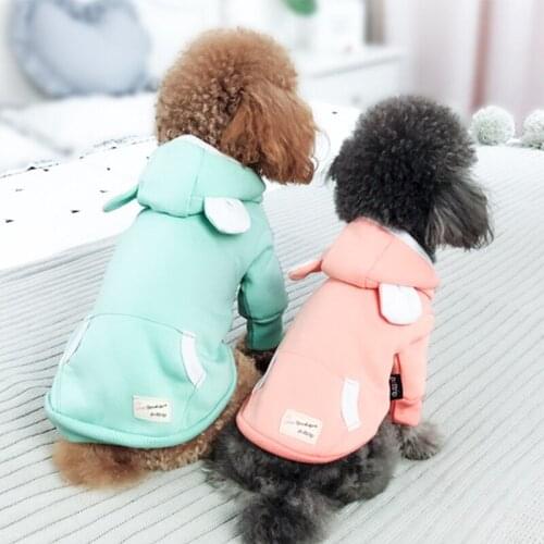 Rabbit Ears Hoodies Pet Dog Winter Clothes for Small Dogs Chihuahua Coat Puppy French Bulldog Costume Yorkie Outfit S-XXL