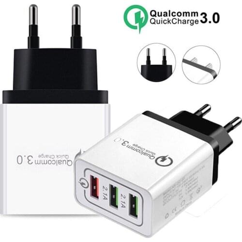 Universal 3 Port Fast Quick Charge QC3.0 USB Hub Wall Charger Adapter EU US Plug