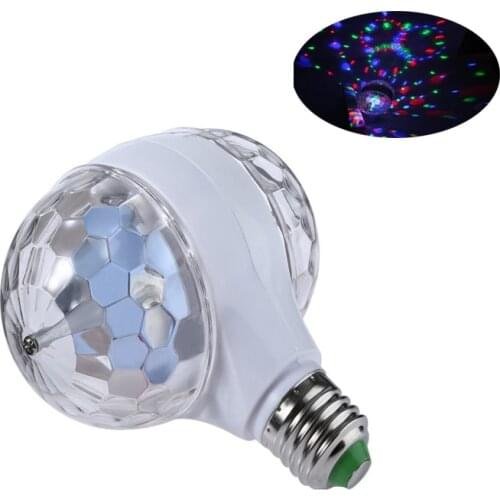 AC100/240V E27 DJ Disco KTV Room Laser Projector Music Lamp Sound Control Small Magic Double BallHead Rotating Stage Light Bulb