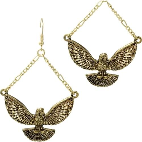 2021 New Arrival Fashion Vintage Animal Eagle Wings Dangle Earrings For Women Gold Color Ethnic Jewelry Earrings Party Gift