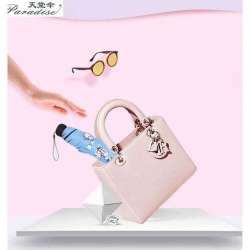 Hangzhou Paradise Brand Flower Umbrella For Women Black Coating Ultralight Parasol Female UV Protection Sun Rain Kids Paraguas