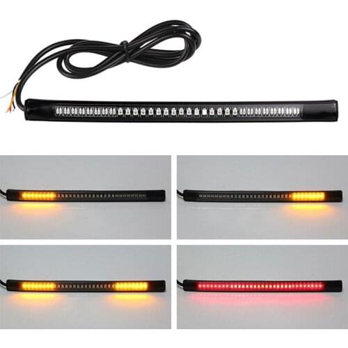 10pcs Flexible Car Motorcycle Brake Light 48LED Turn Signal Lights Tail Lights Brake Lights Red Yellow Color Wire Connection