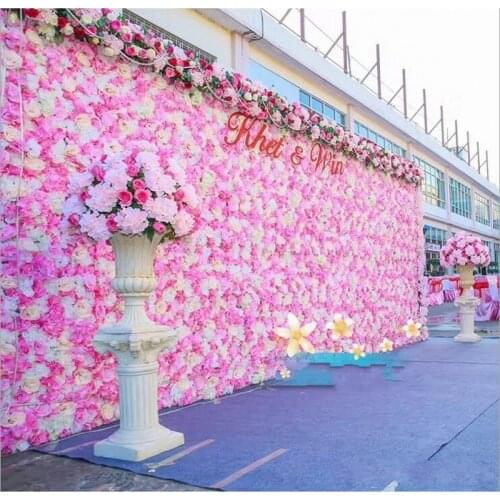 12pcs/lot 60CMX40CM Romantic Artificial Rose Hydrangea Flower Wall wedding background decoration road lead Home Decor