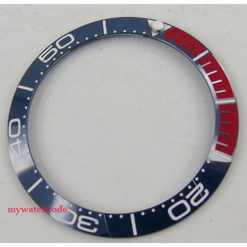 38mm blue red ceramic bezel insert for 40mm parnis submariner mens watch