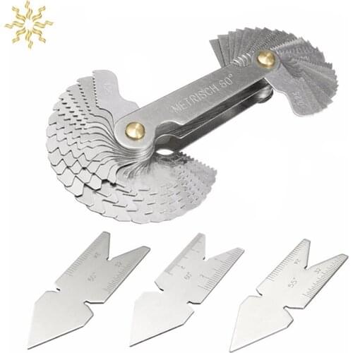 60/55 Degree Metric Inch Thread Plug Gauge Gear Tooth Screw Pitch Gauges Measuring Carbon Steel Center Measurement Lathe Combina