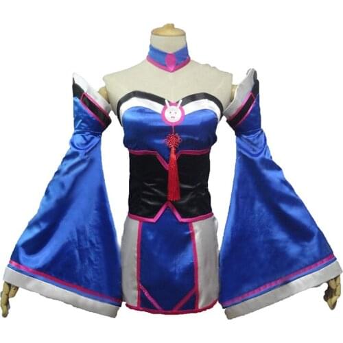 Ahri D.VA Custom Size Uniforms Cosplay Costume with ears and socks