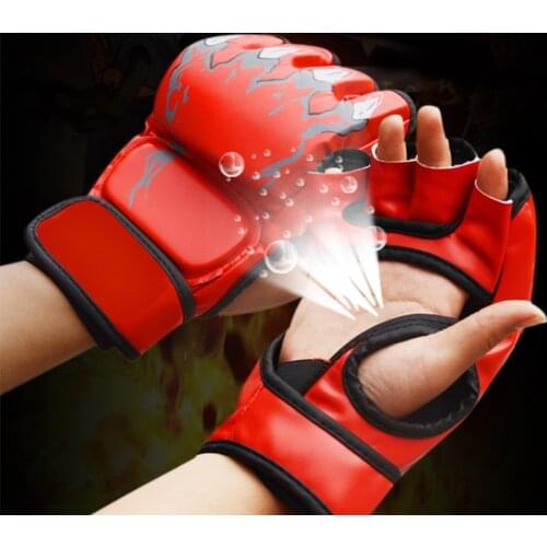 Fitness Fighting MMA Boxing Sports Leather Gloves Tiger Muay Thai Fight Box Gloves Boxing Sanda Boxing Glove Pads for Men