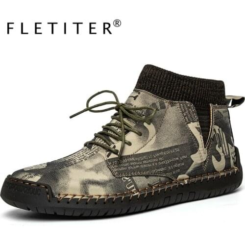 Big Size 48 Men Winter Boots Fashion Leather Boots Mens Autumn Snow Casual Shoes Male Outdoor Light Ankle Antislip Warm Zapatos