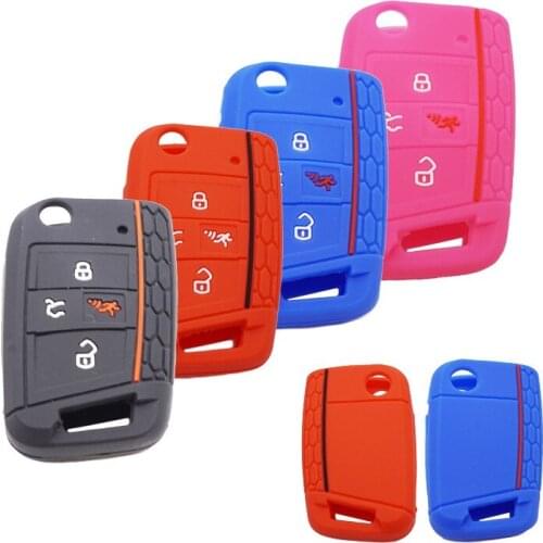 Cocolockey Silicone Key Cover Case for VW Tiguan for Vw Golf Mk7 GTI Rabbit R Passat for Skoda Octavia Car Key Case Cover