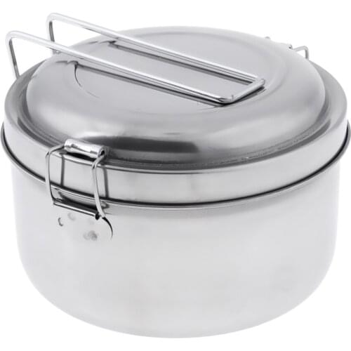 Double Layer Stainless Steel Eco-Friendly Portable Lightweight Food Carrier for Adults