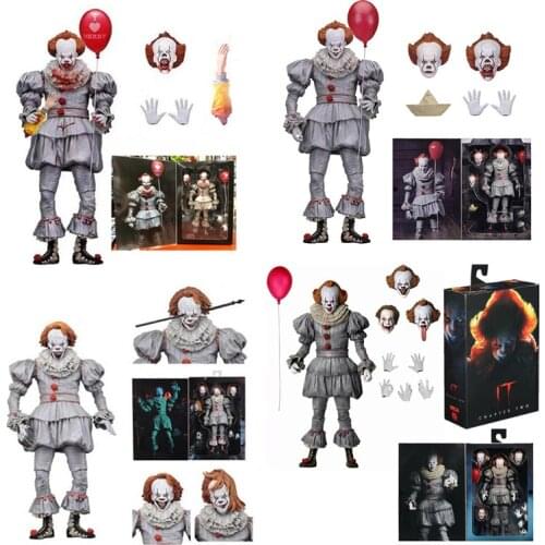 NECA Pennywise Figure Chapter Two Ultimate Pennywise Action Figure Model Toy Horror Gift for Halloween Doll 18cm