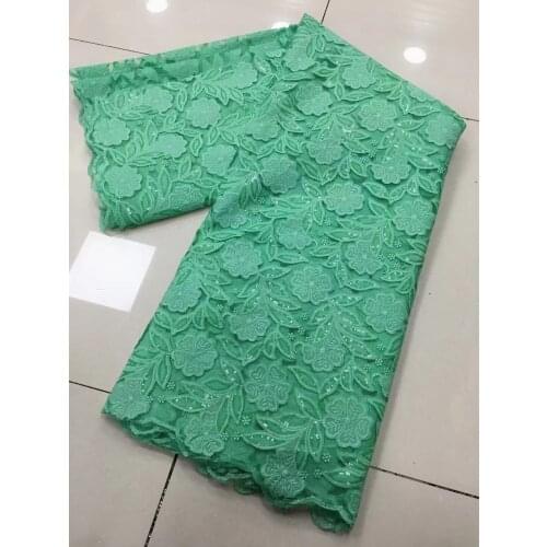 French Embroidery Guipure Sequins Lace Fabric 2021 High Quality Nigerian Cord African Lace Fabrics For Wedding Sew NFM5001