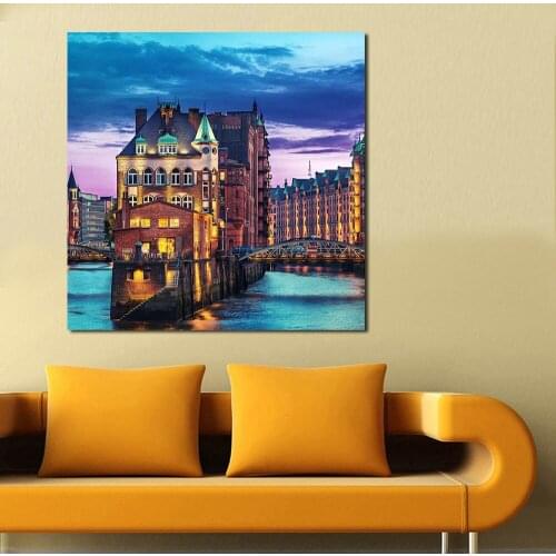 JQHYART Hamburg Germany City Modern Wall Pictures For Living Room Painting Wall Painting Picture Canvas Art No Frame