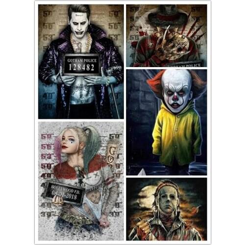 Horror Movie Character Diamond Painting Nun Joker Home Wall Decoration Halloween Gift 5D DIY Full Embroidery Mosaic Pattern