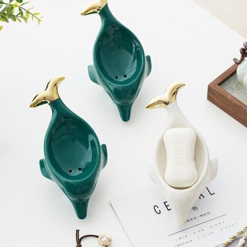 Ceramic soap box Punch-free bathroom soap drain bracket Branch element Creativity Bathroom decoration Household products Crafts