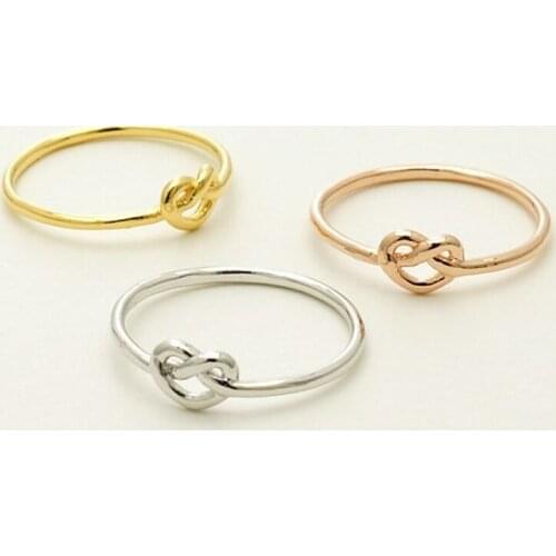 Classic Fashion Heart Ring Jewelry Wholesale Knot Heart Ring Dainty Love Heart Ring Gift For Girlfriend