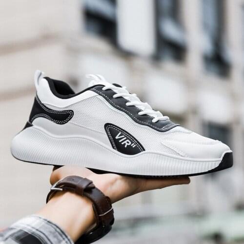 2021 New Men Running Shoes Mujer Mesh Breathable White Men Sneakers Lac-up Lightweight Black Walking Men Vulcanize Shoes