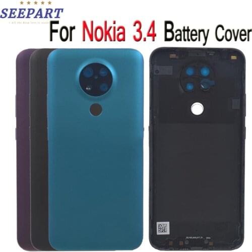 For Nokia 3.4 Battery Cover 3.4 Back Housing Case For Nokia 3.4 Rear Door Glass Panel For Nokia 3.4 Battery Cover With Lens