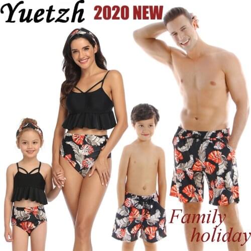 Girls women swimwear bikini swimsuit family kids boys bikinis set men child swim wear pan swimming bathing suit beachwear