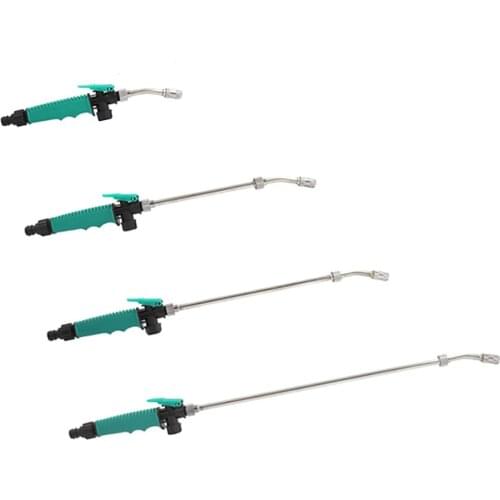 Metal Watering Wand Watering Spray Nozzle with Pivoting Head and Thumb Control Shut Off Valve for Car Washing Labor-Saving