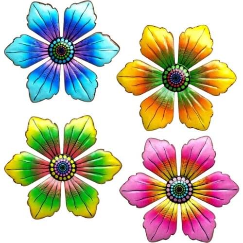 Metal Flower Wall Decor 6 Inch Wall Art Decorations Hanging for Indoor Outdoor Home Garden Patio N0PA