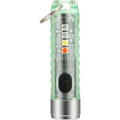 Powerful Mini LED Flashlight Portable Keychain Bright Torch USB Rechargeable IP65 Waterproof Pocket Light Multi Function