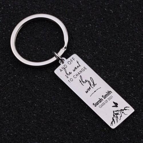 Custom Name Friends Graduation Gifts Start School Encourage Engraved: Class Of 2021 And Off She Went To Change The World