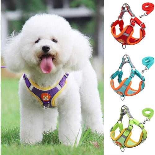 Dog Collar Harness Vest Cat Lead Reflective with Pet Leash Puppy Accessories Things For Small Medium Dogs Supplies Breast-band