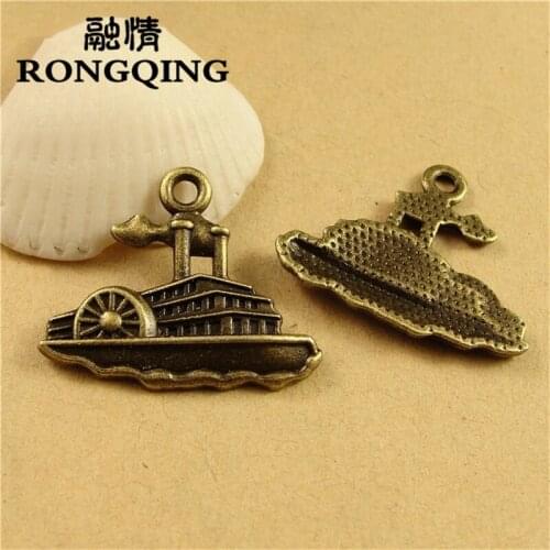 RONGQING 25*20MM 60pcs/lot Ship Pendants Necklaces Handmade Fashion Jewelry Charms DIY