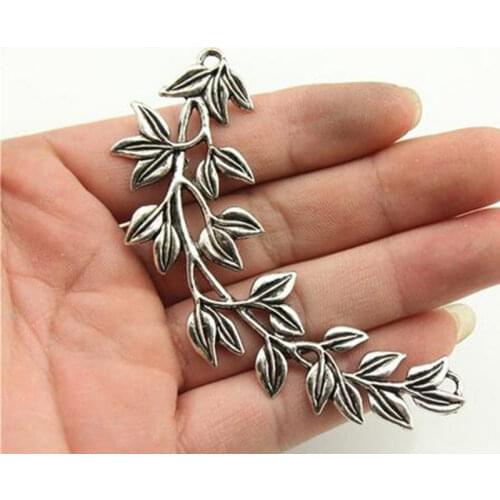 1pcs 87x38mm Branch Leaf Charms Antique Silver Color Tone Pendant Fit Diy Bracelet Accessories Handmade Necklace Jewelry Making