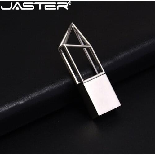 JASTER Portable Metal Short Silver USB Flash Drive 4GB 8GB 16GB 32GB 64GB Gold 2.0 External Storage Memory Stick Nice Gift