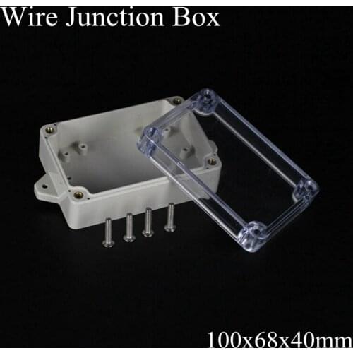 100x68x40mm ABS IP65 Waterproof Plastic Wire Junction Box With Mounted Distribution Clear Enclosure Transparent Project Case