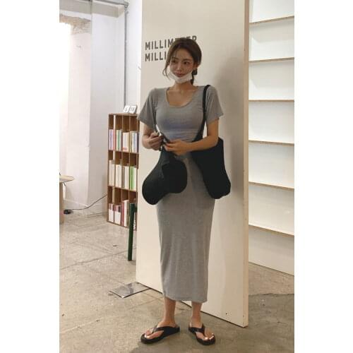 S-XL Plus Size 2021 Summer Elegant Korean Work Dress Women Sexy O-neck Bodycon Wrap Long Dress Lady Casual Streetwear Clothes