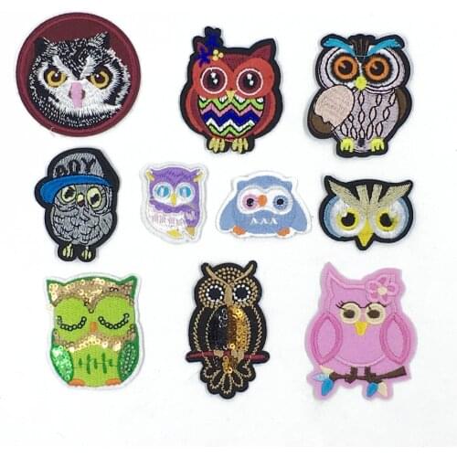 Fashion Style Owl Cloth Stickers DIY Embroidered Badge Patch Patch Cloth Stickers Decoration Clothes Pants Ironing Accessories