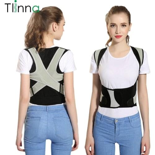 Tlinna Adjustable Back Posture Corrector Clavicle Spine Back Shoulder Lumbar Brace Support Back Pain Relief Prevents Slouching