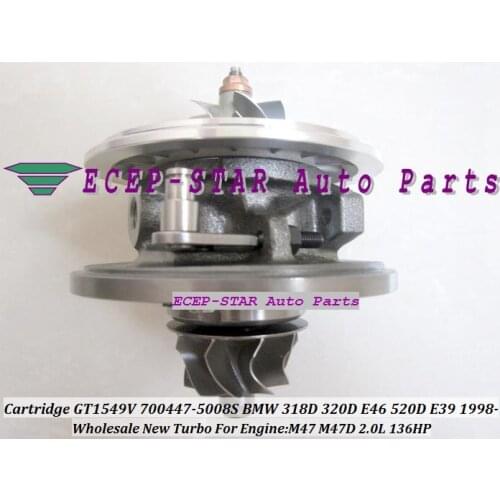 Turbo CHRA Cartridge GT1549V 700447-5008S 700447 700447-5007S Turbocharger For BMW 318D 320D E46 520D E39 98 M47 M47D 2.0L 136HP