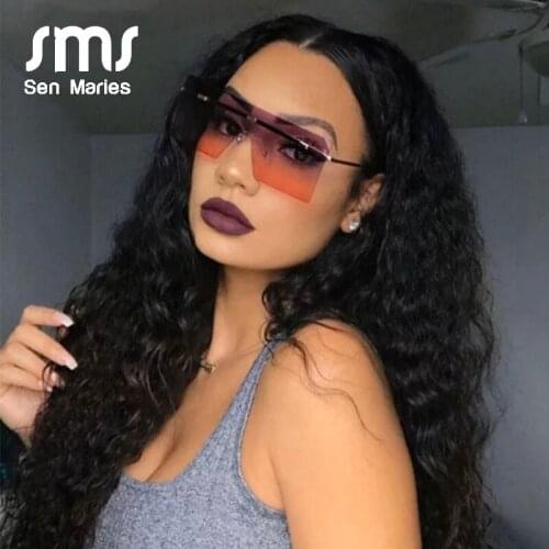 Fashion Oversized Square Sunglasses Women Luxury Rimless Frame Sun Glasses For Female Man Vintage Shades UV400 Oculos Glasses