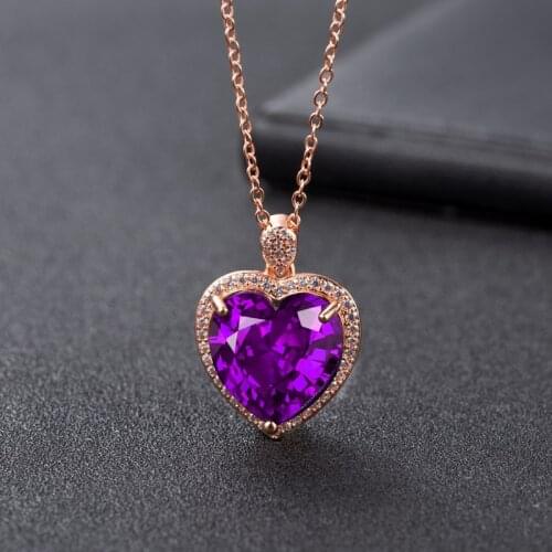 Heart Shape 24k Yellow Gold Pendant Necklace For Women Love Heart Clavicle Chain Gold Necklace Valentines Day Fine Jewelry Gift