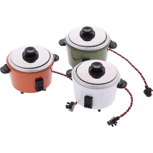 1pc New DIY Miniature White Black Rice Cooker Kitchen Accessories Decoration Craft For 1:12 Dollhouse Accessory Kids Toys