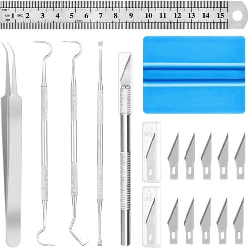 17pcs Craft Vinyl Weeding Tools Set Basic Vinyl Tool Kit For Weeding Vinyl, Silhouettes, Cameos, Lettering Scrapbooking