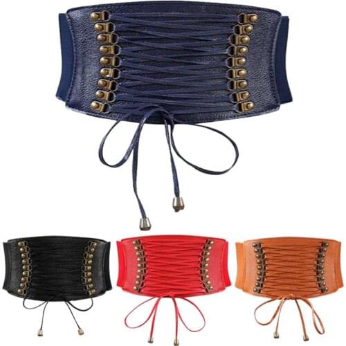 2021 Corset Wide Belts Pu Leather Slimming Body Belts For Women Elastic Waist Belts Tassel Wide Belt Wedding Dress Waistband