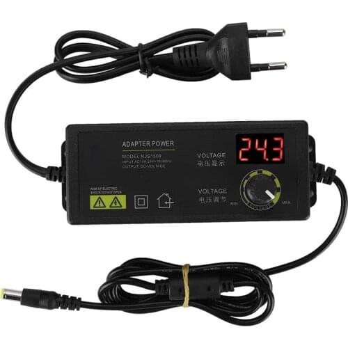 3-36V 60W Power Adapter Adjustable Voltage LED Display Switching Power Supply EU Plug for LED Light Strip Motor