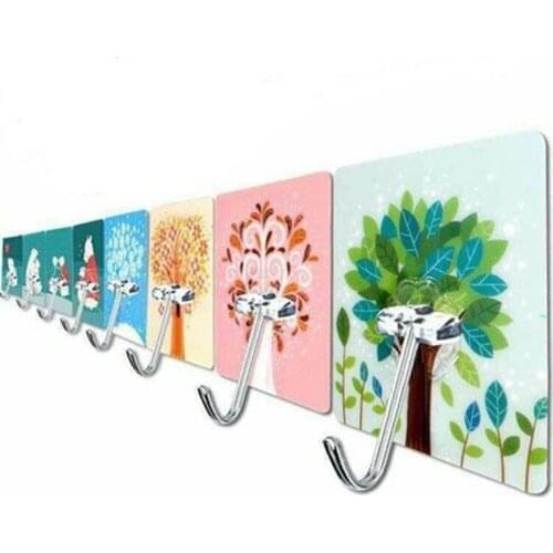 5 Piece/LOTSStrong Seamless Bathroom Adhesive Holder Wall Multifunctional Home Kitchen Cartoon Hanger Sticker Organizer Hook