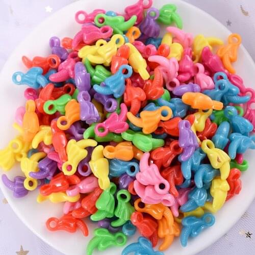 50Pcs/Lot Mixed Colors Mixed Cute Banana Shaped Pendant Acrylic Jewelry Pendant For Making Necklace Bracelet Accessories
