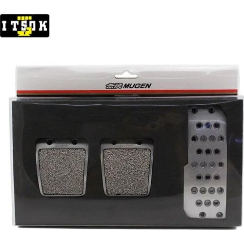 Mugen Car Pedals Aluminum Foot Rest Pads Accelerator Clutch Fuel Brake Footrest Plate AT MT For Honda Accord Civic CRX Del Sol