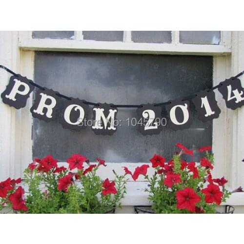 Free Shipping 1 X Custom PROM Banner Prom Party Photo Prop Sign Hanging Bunting Garlands
