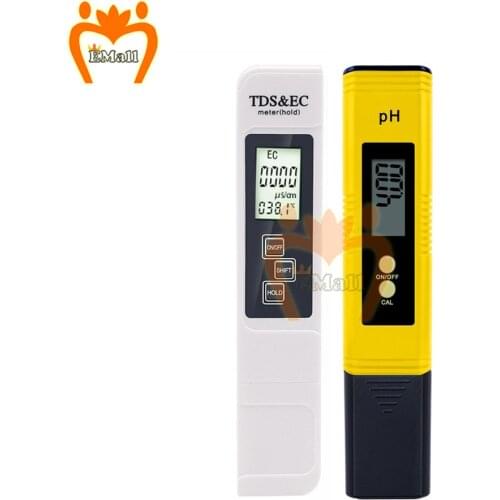 Digital PH EC TDS Meter Tester Temperature Pen Water Purity PPM Filter Hydroponic for Aquarium Pool Water Monitor 0-14 PH 0-9990